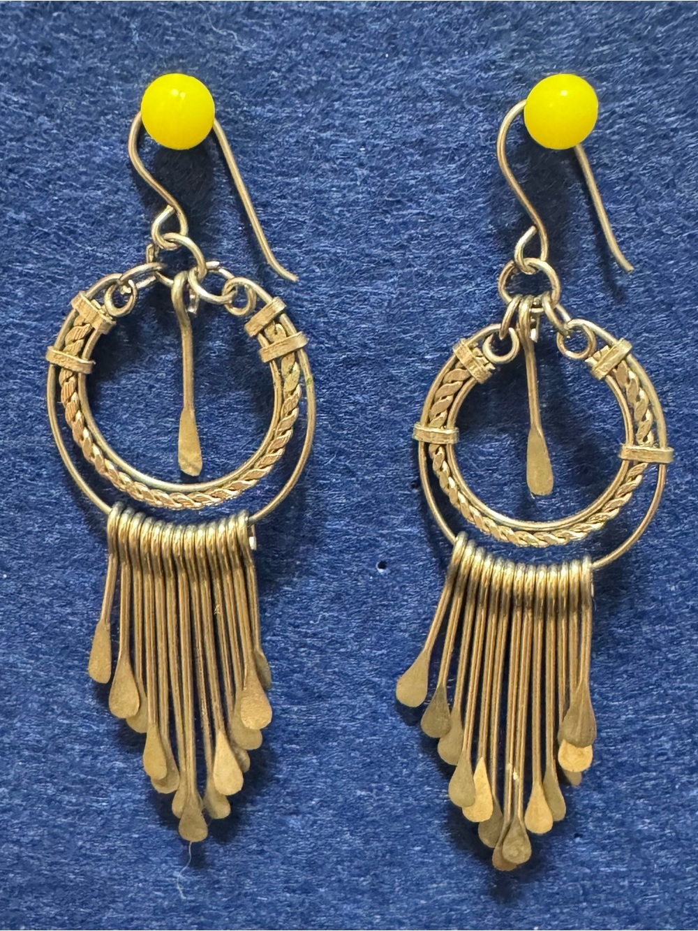Silver-Tone Boho Fringe Hoop Earrings